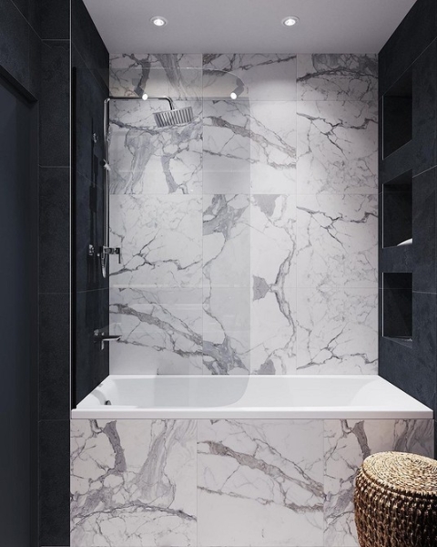 Плитка в маленькую ванную: советы по выбору, варианты дизайна и 107 фото