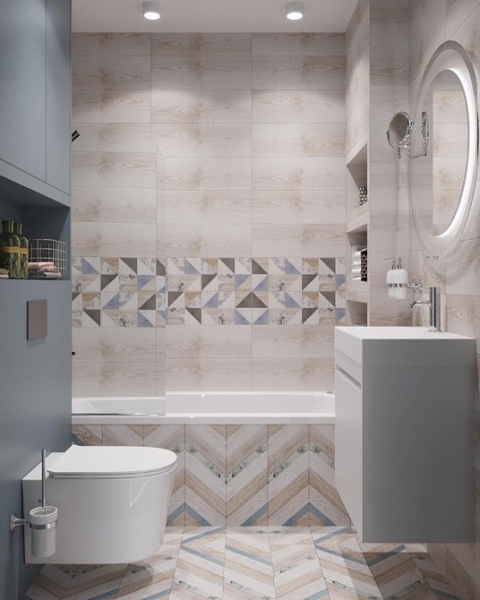 Плитка в маленькую ванную: советы по выбору, варианты дизайна и 107 фото