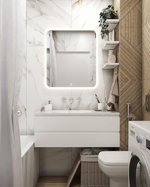 Плитка в маленькую ванную: советы по выбору, варианты дизайна и 107 фото