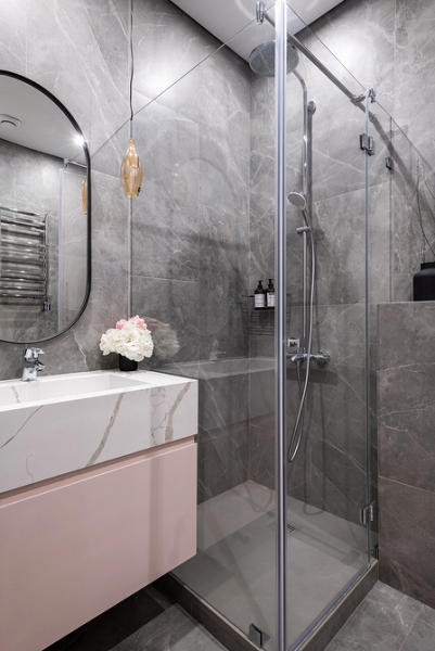 
                                Серая ванная: советы по обустройству, цветовые схемы и 97 стильных фото                            