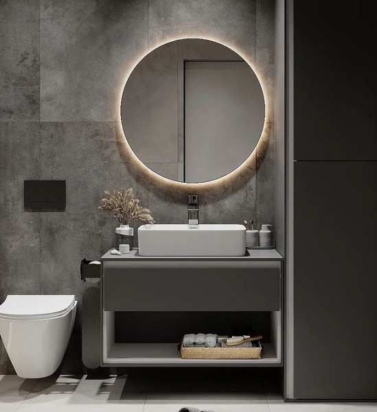 
                                Серая ванная: советы по обустройству, цветовые схемы и 97 стильных фото                            