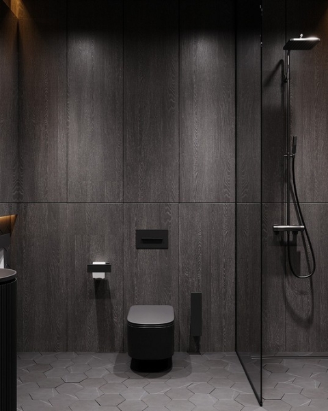 
                                Серая ванная: советы по обустройству, цветовые схемы и 97 стильных фото                            