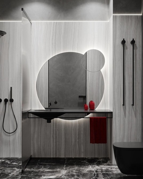 
                                Серая ванная: советы по обустройству, цветовые схемы и 97 стильных фото                            