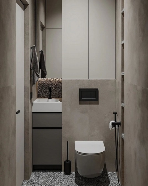 
                                Серая ванная: советы по обустройству, цветовые схемы и 97 стильных фото                            