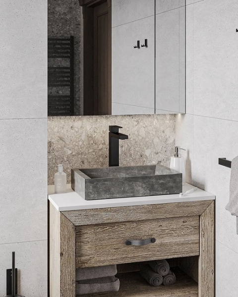 
                                Серая ванная: советы по обустройству, цветовые схемы и 97 стильных фото                            