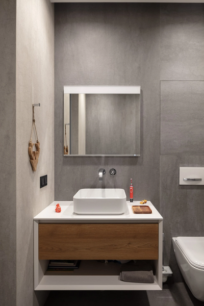 
                                Серая ванная: советы по обустройству, цветовые схемы и 97 стильных фото                            