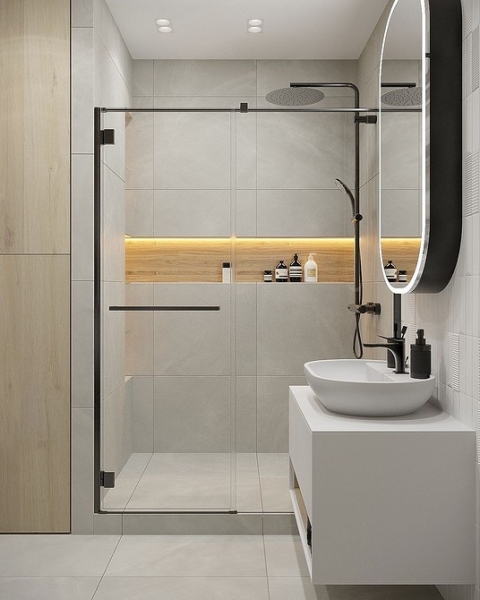 
                                Серая ванная: советы по обустройству, цветовые схемы и 97 стильных фото                            