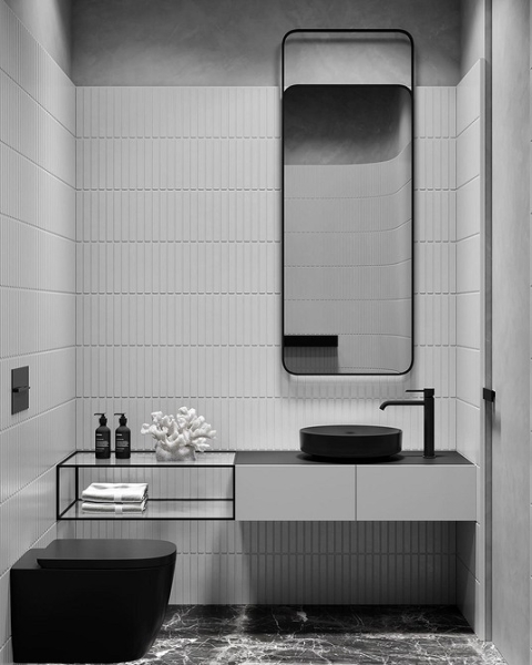 
                                Серая ванная: советы по обустройству, цветовые схемы и 97 стильных фото                            