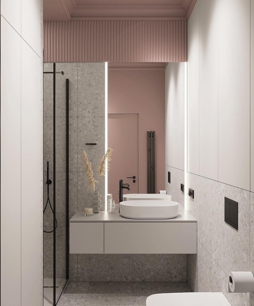 
                                Серая ванная: советы по обустройству, цветовые схемы и 97 стильных фото                            