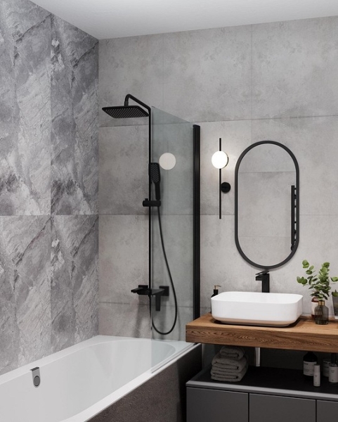 
                                Серая ванная: советы по обустройству, цветовые схемы и 97 стильных фото                            