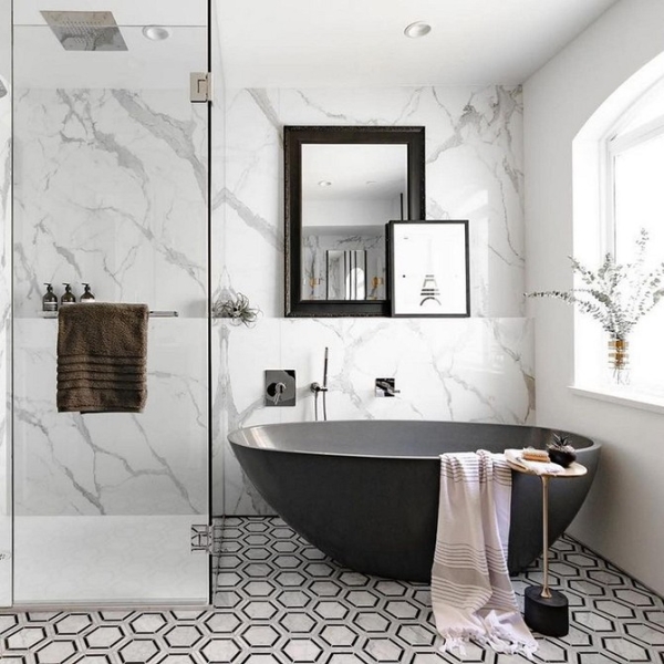 
                                Серая ванная: советы по обустройству, цветовые схемы и 97 стильных фото                            