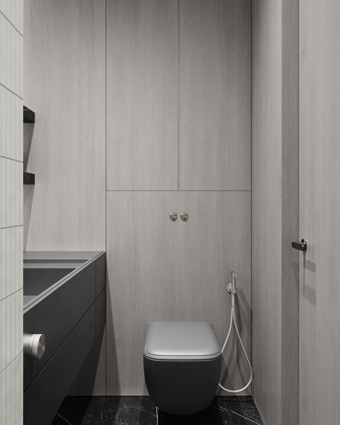 
                                Серая ванная: советы по обустройству, цветовые схемы и 97 стильных фото                            