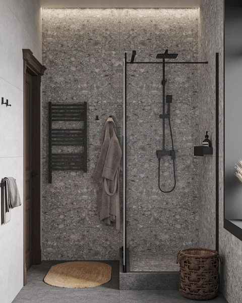 
                                Серая ванная: советы по обустройству, цветовые схемы и 97 стильных фото                            