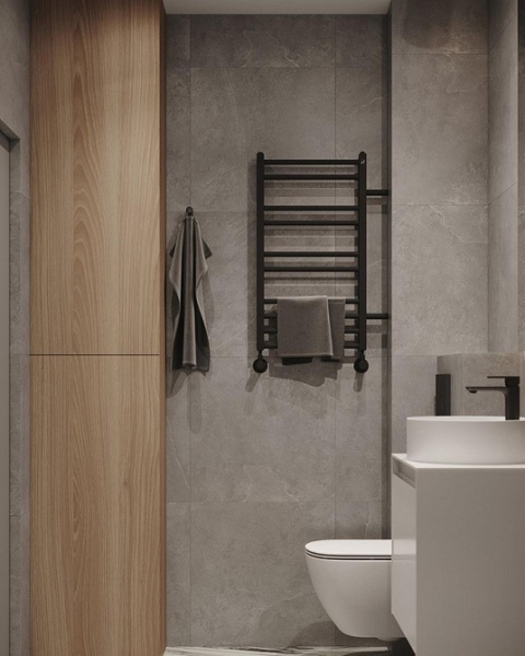 
                                Серая ванная: советы по обустройству, цветовые схемы и 97 стильных фото                            