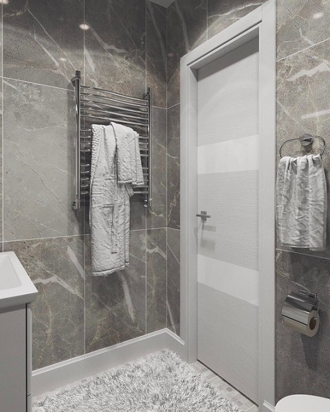 
                                Серая ванная: советы по обустройству, цветовые схемы и 97 стильных фото                            