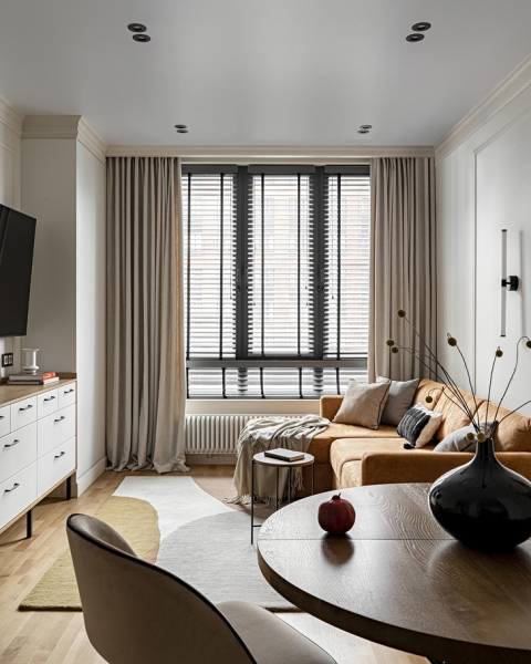 Шоколад, корица и фисташки: квартира 60 м² в Казани