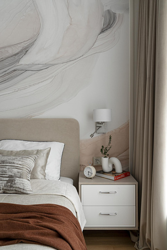 Шоколад, корица и фисташки: квартира 60 м² в Казани