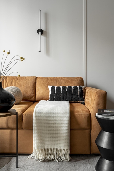 Шоколад, корица и фисташки: квартира 60 м² в Казани