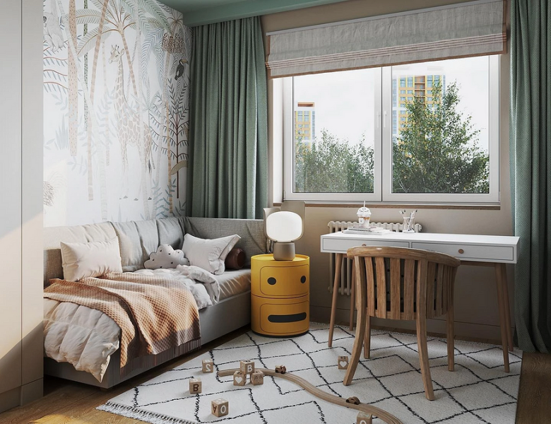 Зеленые шторы в интерьере: советы по выбору и идеи для разных комнат (67 фото)