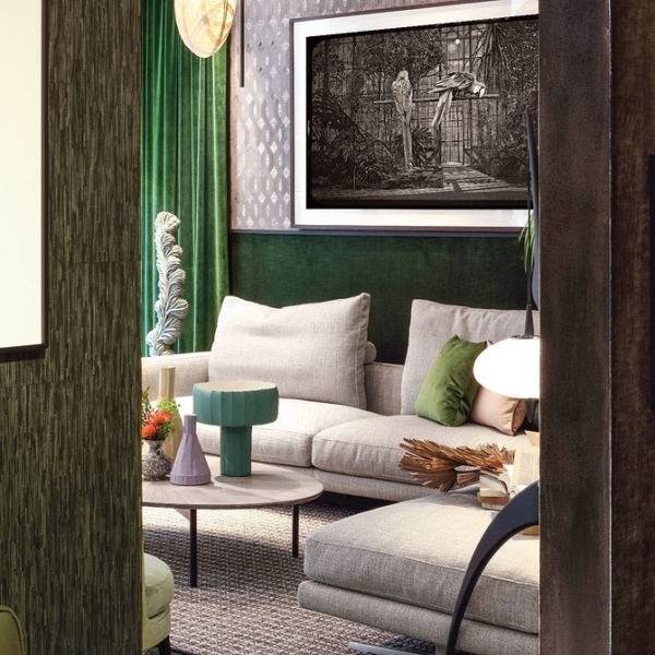 Зеленые шторы в интерьере: советы по выбору и идеи для разных комнат (67 фото)