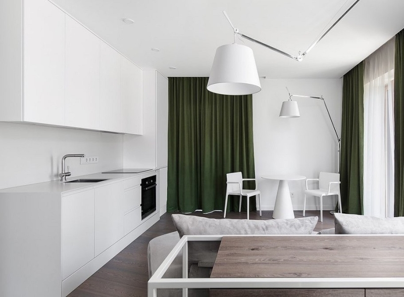 Зеленые шторы в интерьере: советы по выбору и идеи для разных комнат (67 фото)