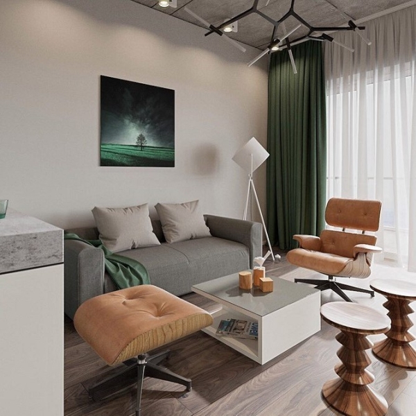 Зеленые шторы в интерьере: советы по выбору и идеи для разных комнат (67 фото)